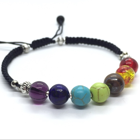 7 Chakra Adjustable Shamballa Bracelet - Picture 3 of 4